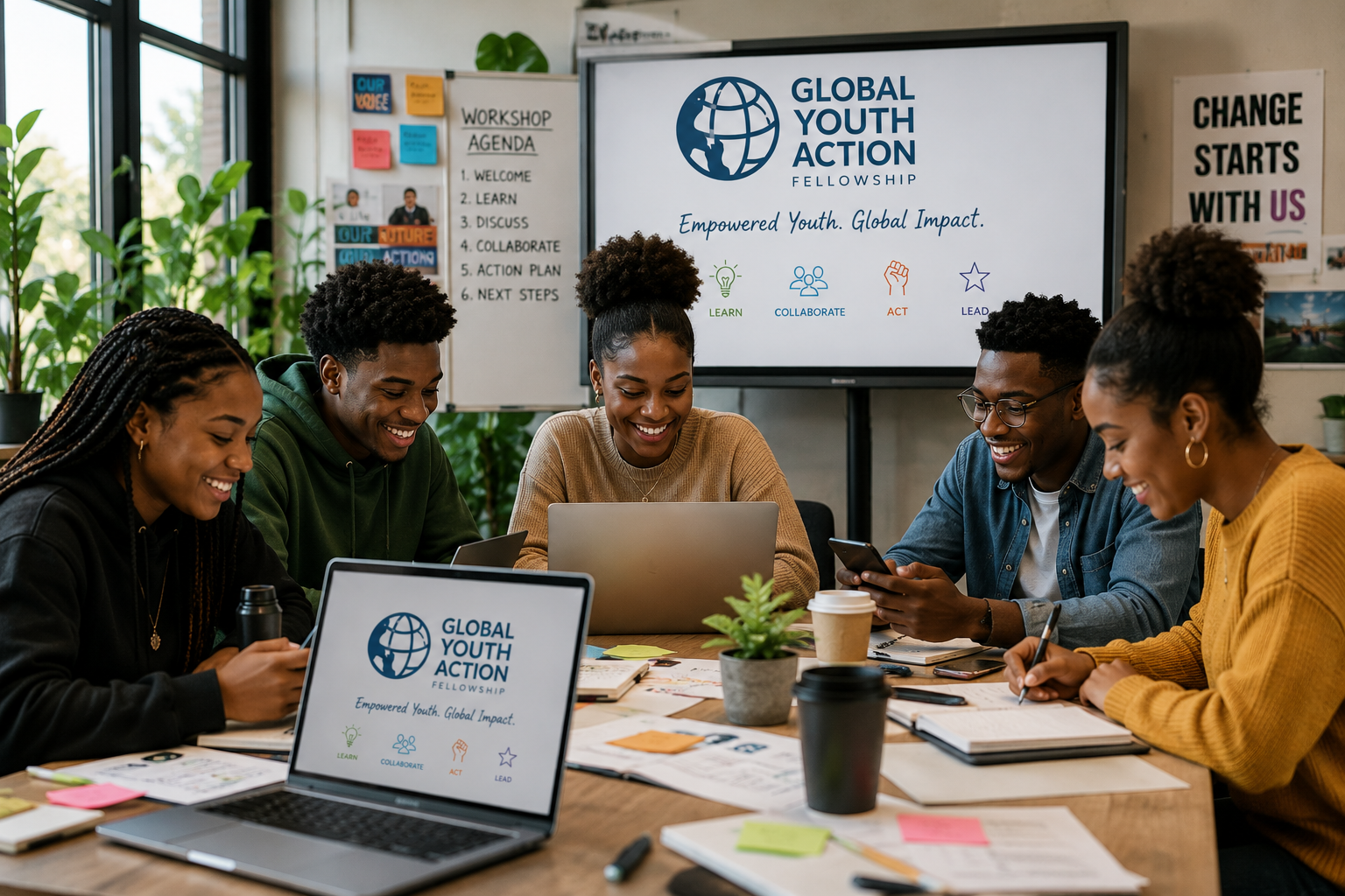 Young people in a workshop